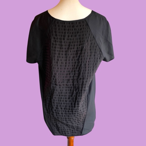 Calvin Klein short sleeve black on black sparkle stripe blouse XL - Picture 9 of 12